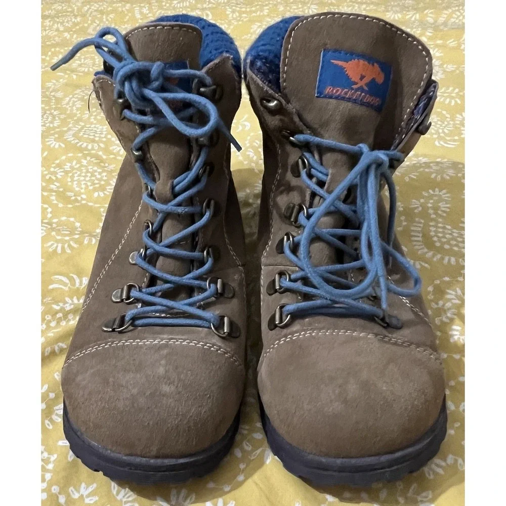 Rocketdog Women's Brown Ankle Boots Size 8.5 M Lace Up Chunky Boot  Corduroy